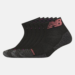 Performance Cushion Quarter Socks 6 Pack | New Balance Accessories Black Multi - Women/Men