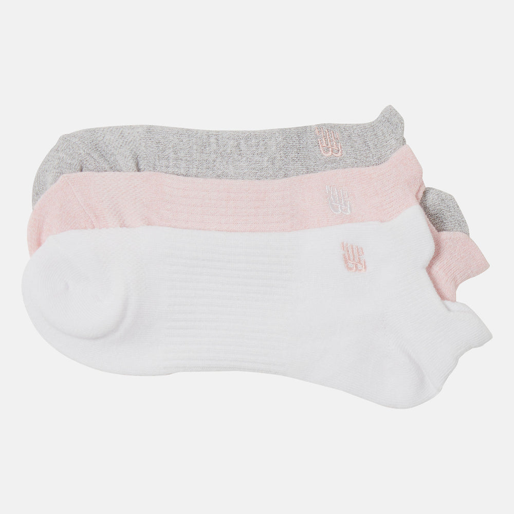 Flat Knit Lowcut Tab Socks 3 Pack | New Balance Accessories Pink - Women/Men