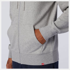 NB Essentials Stacked Full Zip Hoodie | New Balance Clothing Athletic Grey - Men