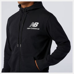 NB Essentials Stacked Full Zip Hoodie | New Balance Clothing Black - Men