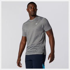 Printed Impact Run Short Sleeve | New Balance Clothing Athletic Grey/Multi Color - Men