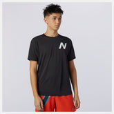 Printed Impact Run Short Sleeve | New Balance Clothing Wave Blue - Men