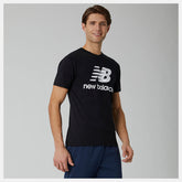 Essentials Stacked Logo Tee | New Balance Clothing Black - Men