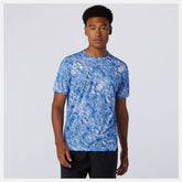 NYC Marathon Printed Impact Run Short Sleeve | New Balance Clothing Faded Cobalt - Men