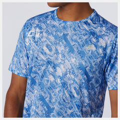 NYC Marathon Printed Impact Run Short Sleeve | New Balance Clothing Faded Cobalt - Men