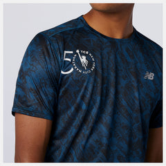 NYC Marathon Printed Impact Run Short Sleeve | New Balance Clothing Rogue Wave - Men