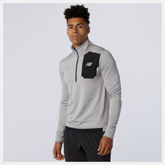 NB Heat Grid Half Zip | New Balance Clothing Athletic Grey - Men