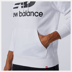 NB Essentials Stacked Logo Po Hoodie | New Balance Clothing White - Men