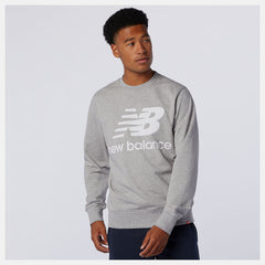 NB Essentials Stacked Logo Crew | New Balance Clothing Athletic Grey - Men