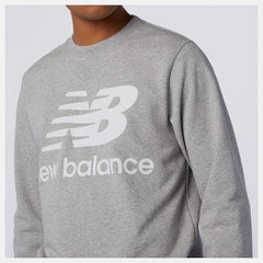 NB Essentials Stacked Logo Crew | New Balance Clothing Athletic Grey - Men