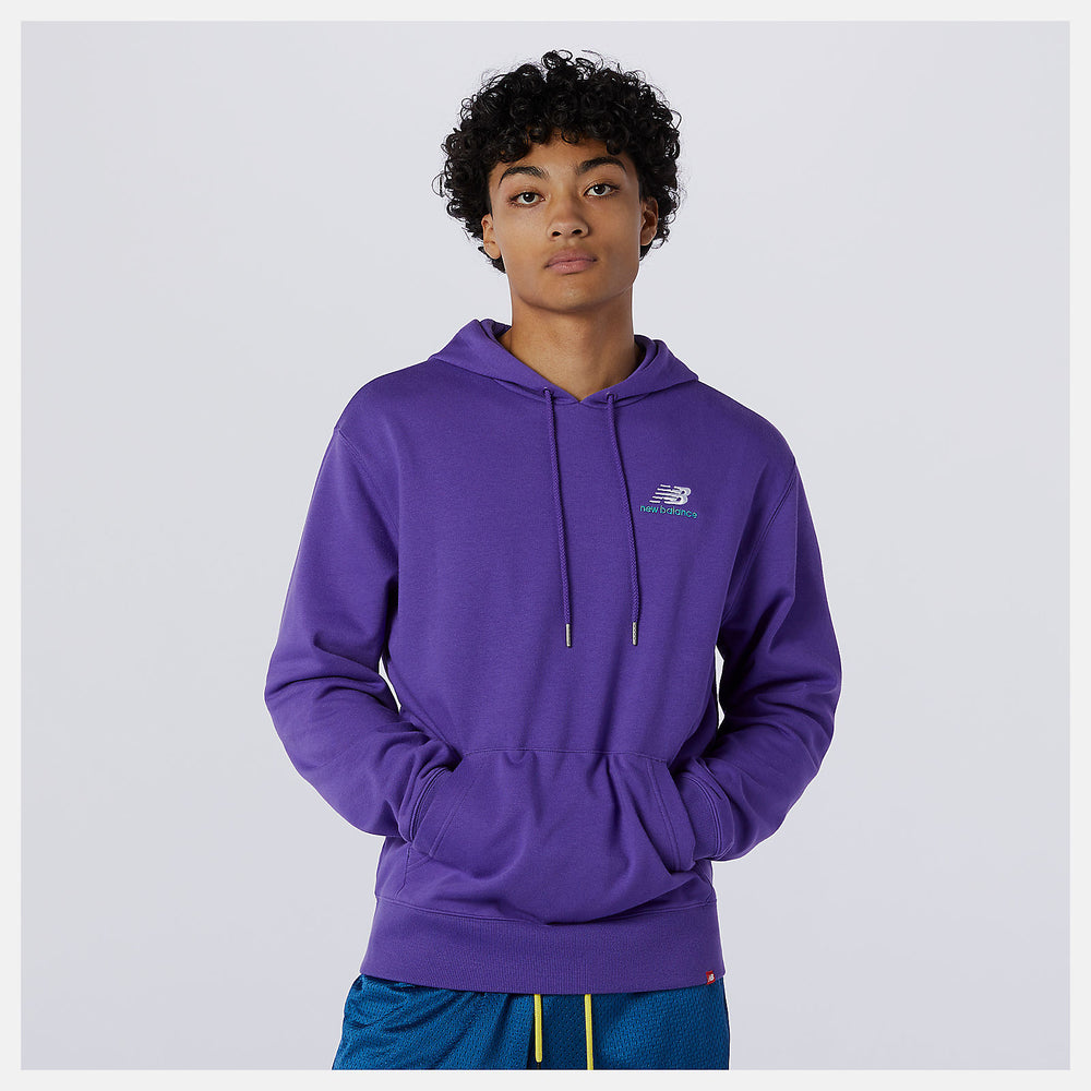 NB Essentials Embroidered Hoodie | New Balance Clothing Prism Purple - Women/Men