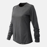 NB Long Sleeve Tech Tee | New Balance Clothing Dark Heather Grey - Women