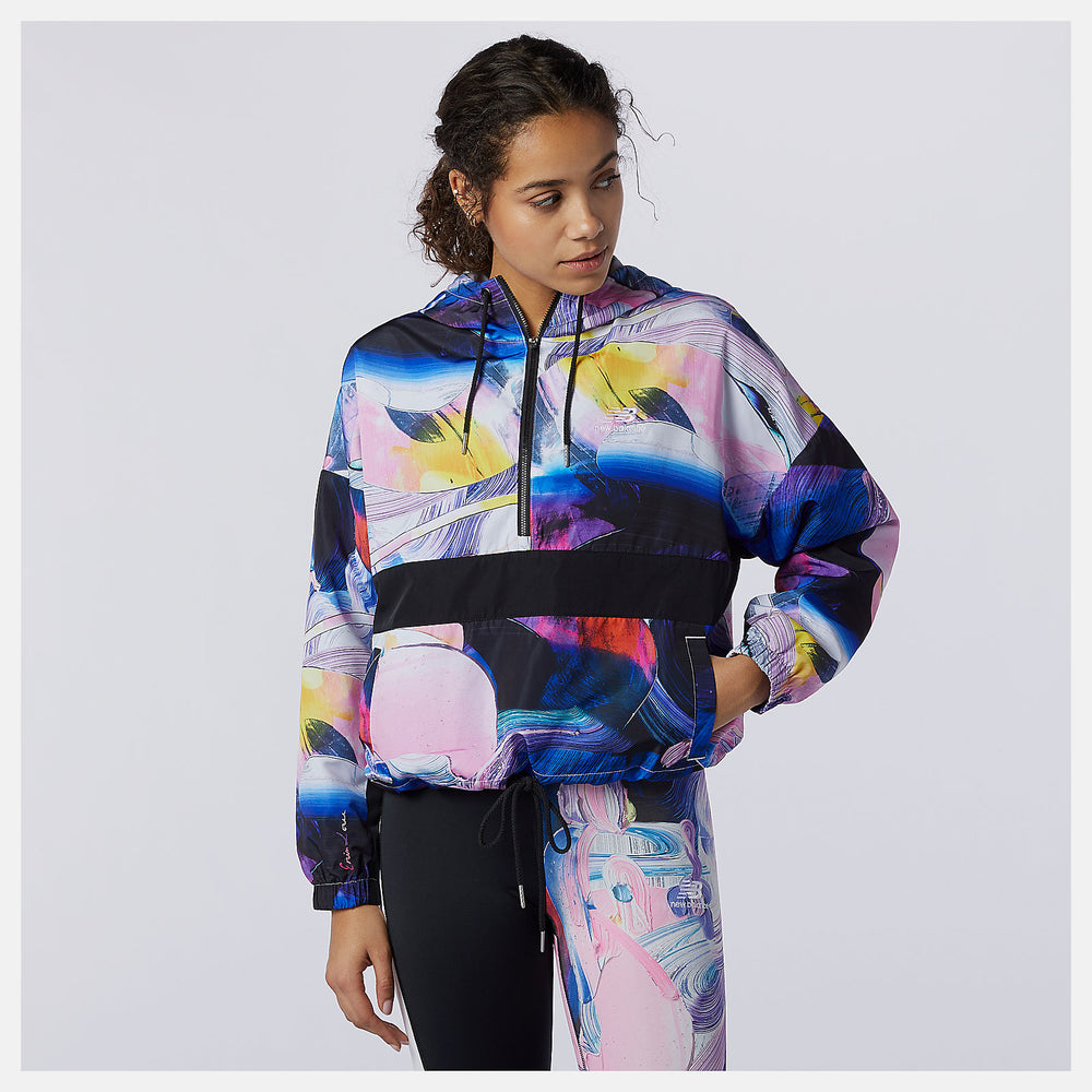 NB Athletics Printed Anorak Jacket | New Balance Clothing White Print - Women