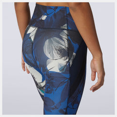 Transform 7/8 NBSleek Printed Tight | New Balance Clothing Blue - Women