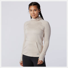 NB Heat Grid Hoodie | New Balance Clothing Sea Salt Heather - Women