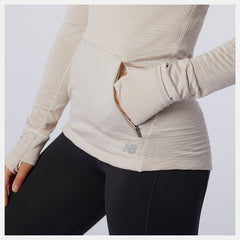 NB Heat Grid Hoodie | New Balance Clothing Sea Salt Heather - Women