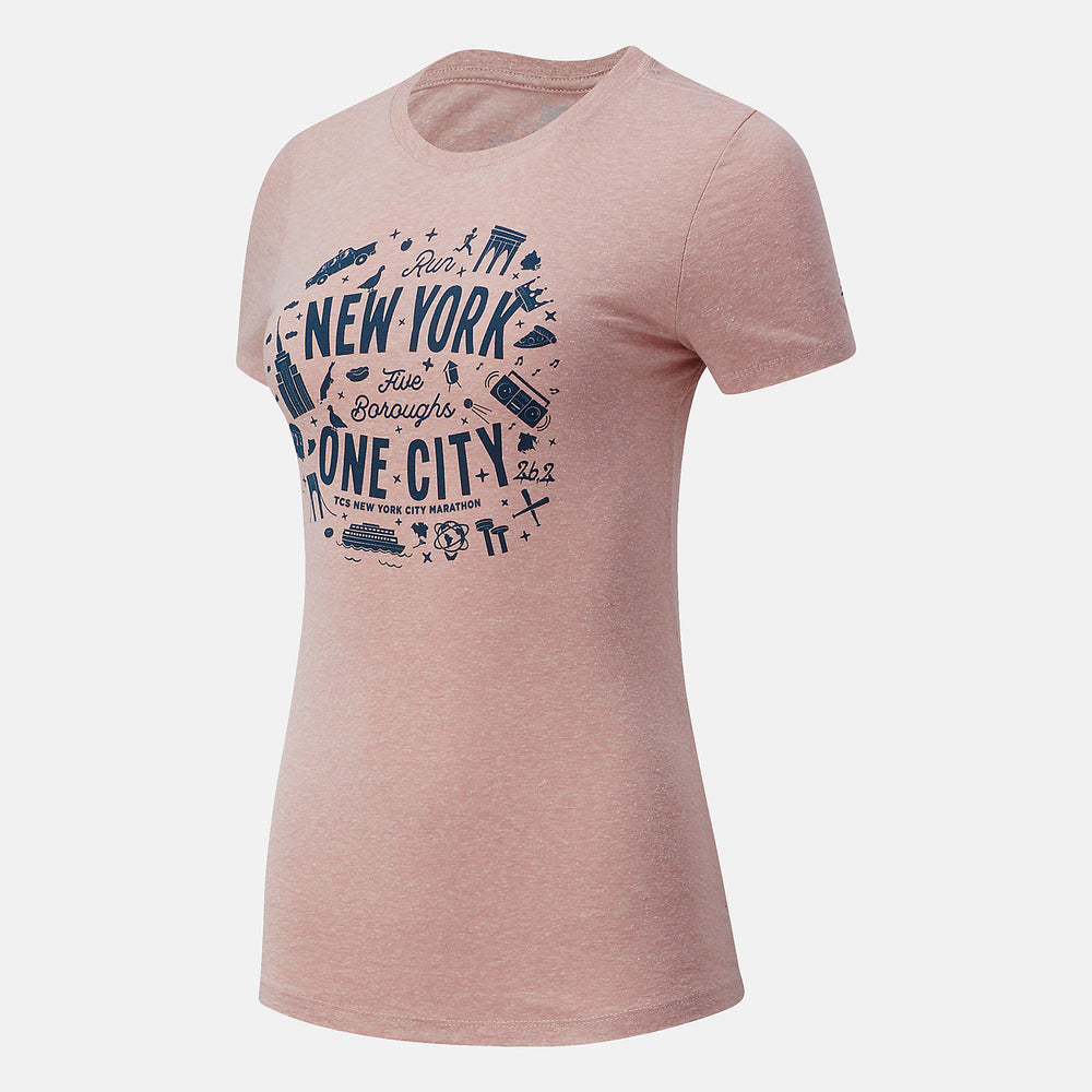 NYC Marathon Run New York Five Boroughs One City | New Balance Clothing Desert Rose - Women