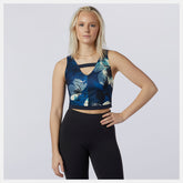Transform NBSleek Printed Crop Top | New Balance Clothing Blue - Women