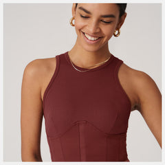 Bandier Corset Tank | New Balance Clothing Deep Mauve - Women