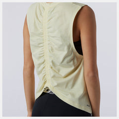 Relentless Cinched Back Graphic Tank | New Balance Clothing Lemon Haze Heather - Women