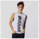 Relentless Cinched Back Graphic Tank | New Balance Clothing White - Women