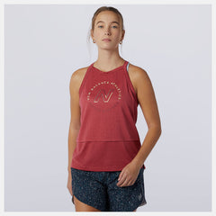 Printed Impact Run Hybrid Tank | New Balance Clothing Earth Red - Women