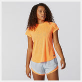 Q Speed Fuel Jacquard Short Sleeve | New Balance Clothing Citrus Punch - Women