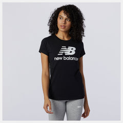 Essentials Stacked Logo Tee | New Balance Clothing Black - Women