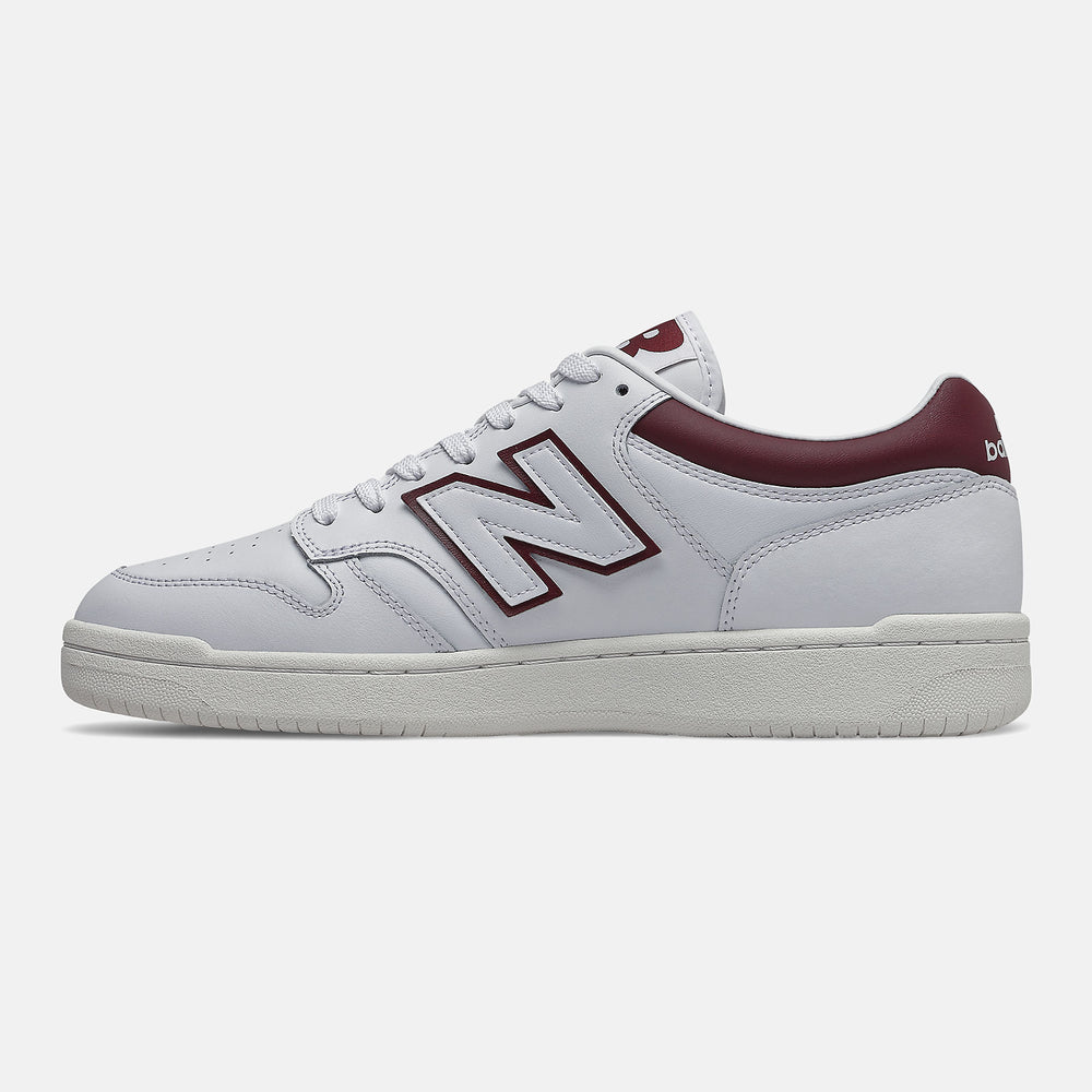 BB480LV1 | New Balance Shoes White/Burgundy - Men