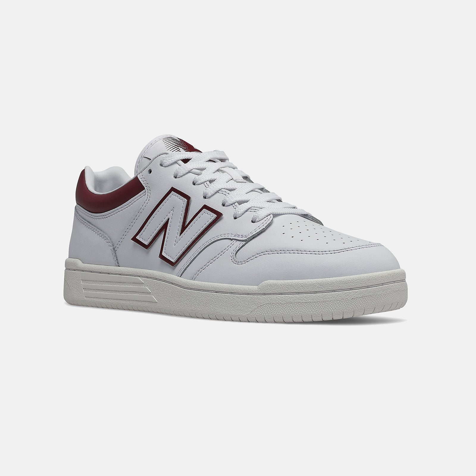 BB480LV1 | New Balance Shoes White/Burgundy - Men