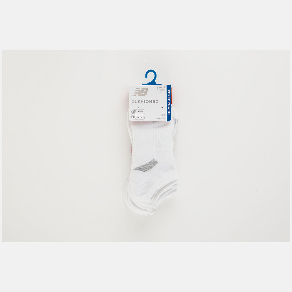 Performance Cushion No Show Socks 3 Pack | New Balance Accessories White - Women/Men