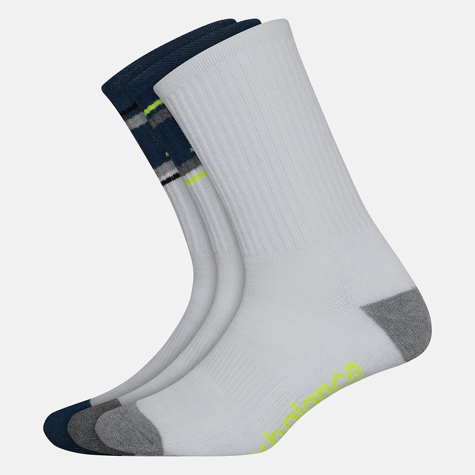 Performance Cushion Crew Socks 3 Pack | New Balance Accessories White Multi - Women/Men