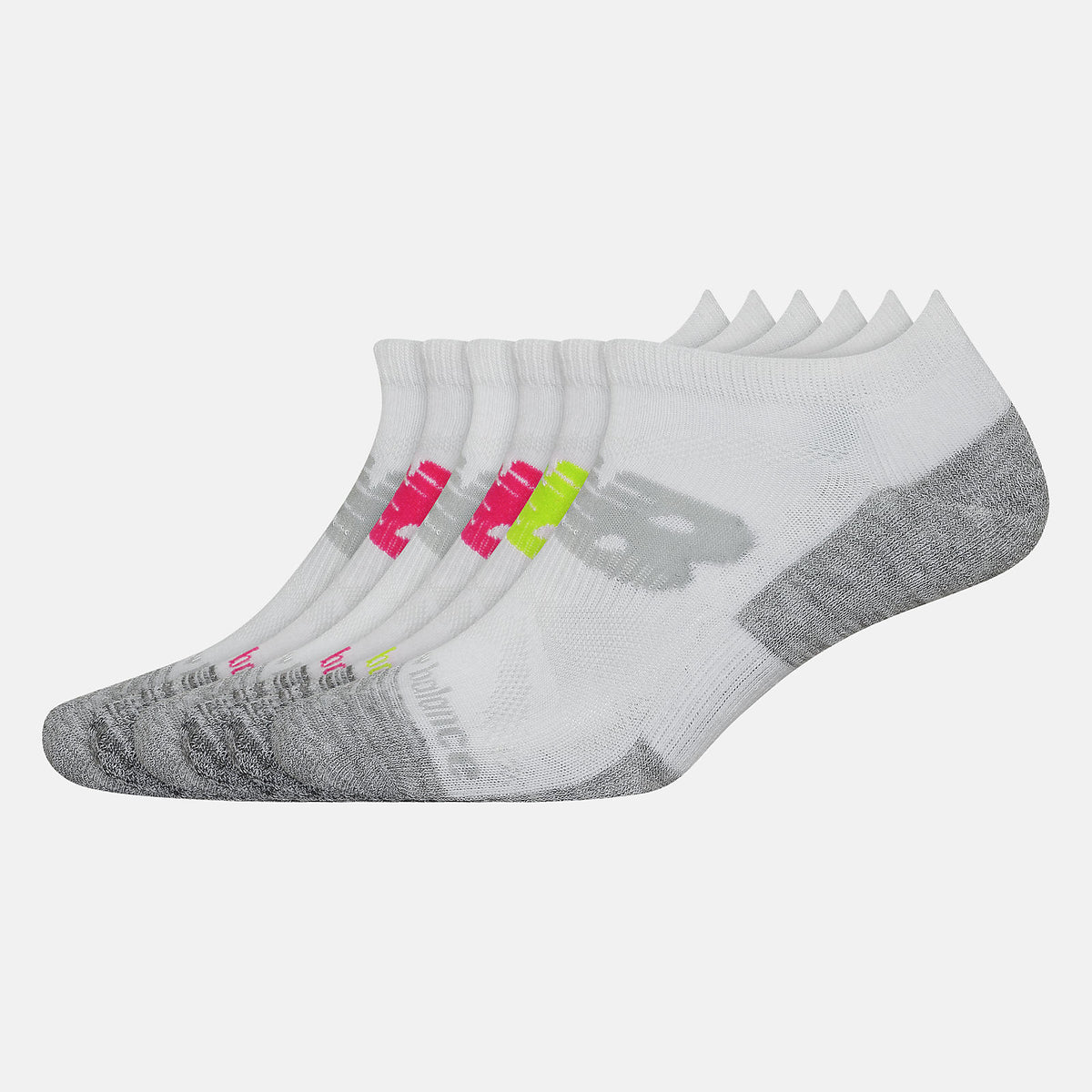 Performance Cushion Low-Cut Socks 6 Pack | New Balance Accessories White Multi - Women/Men