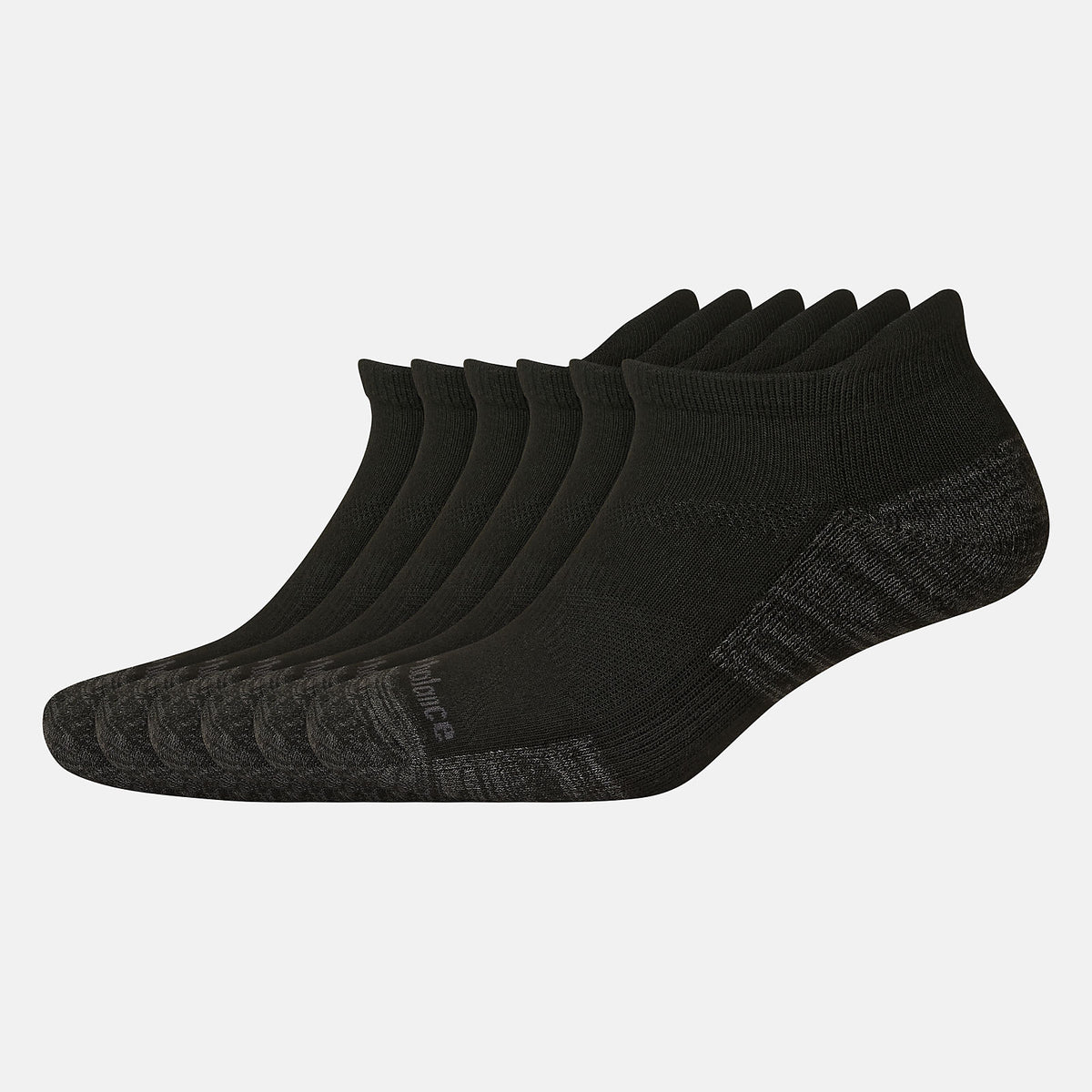 Performance Cushion Low Cut Tab Socks 6 Pack | New Balance Accessories Black - Women/Men