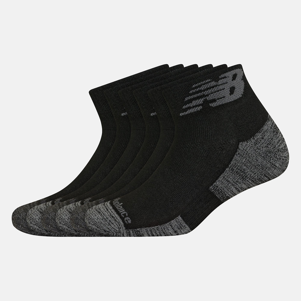 Performance Cushion Quarter Socks 6 Pack | New Balance Accessories Black - Women/Men