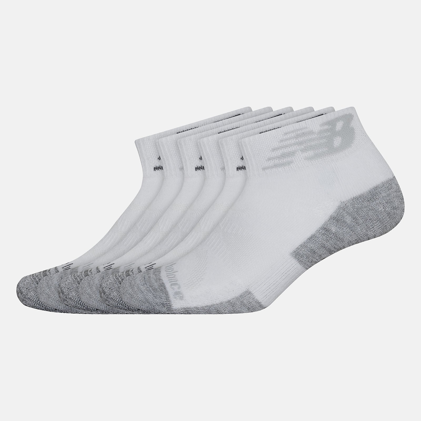 Performance Cushion Quarter Socks 6 Pack | New Balance Accessories White - Women/Men