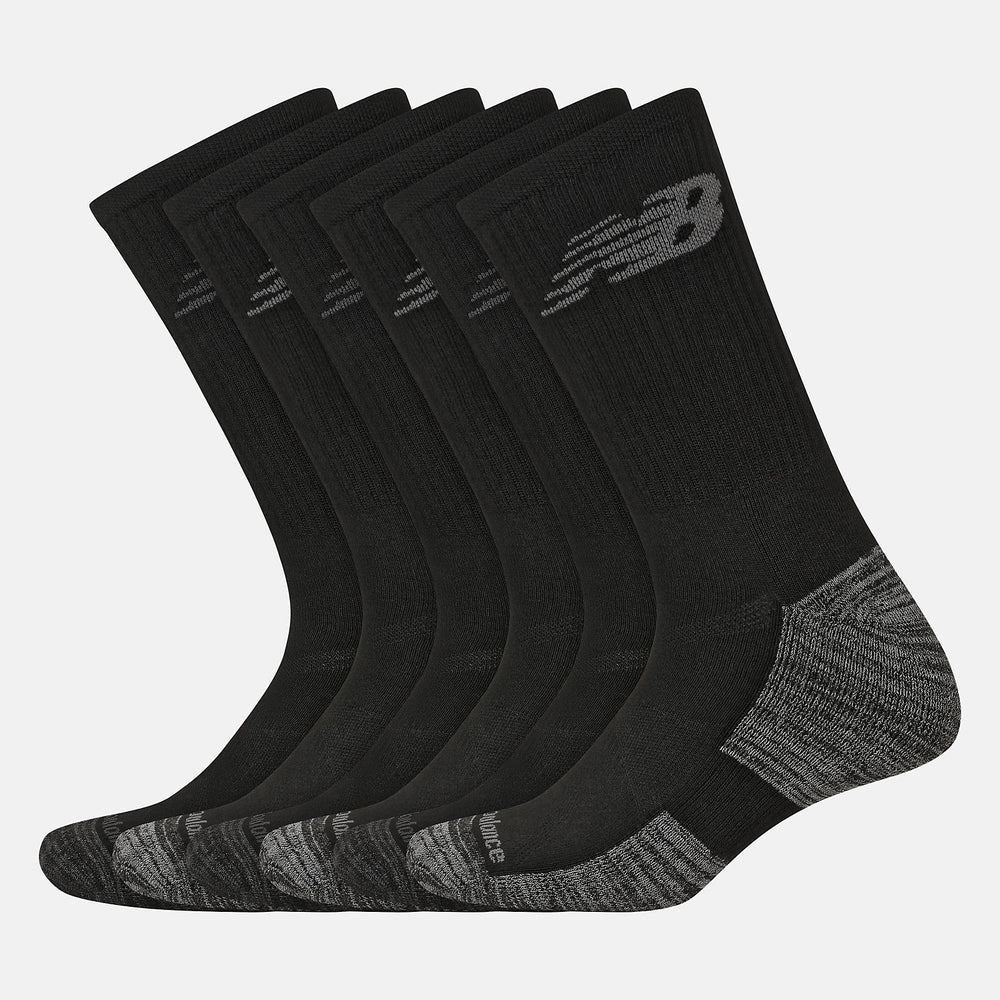 Performance Cushion Crew Socks 6 Pack | New Balance Accessories Black - Women/Men
