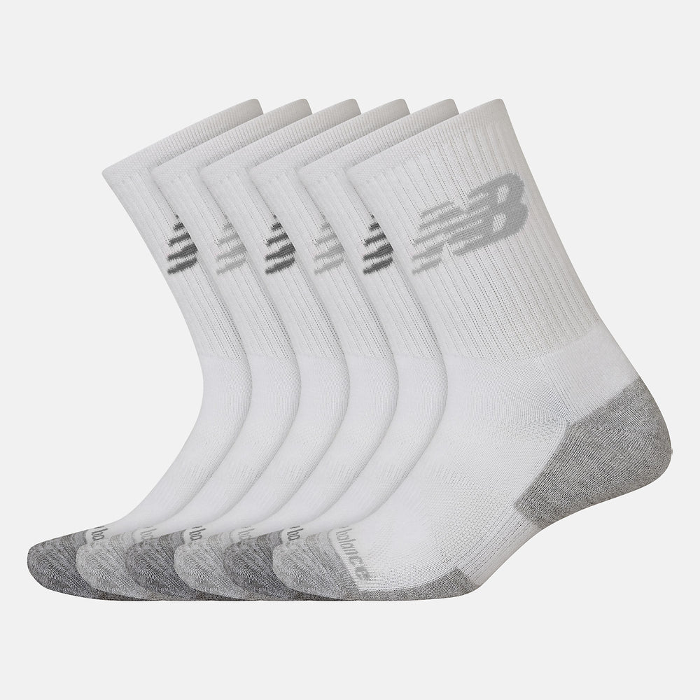 Performance Cushion Crew Socks 6 Pack | New Balance Accessories White - Women/Men