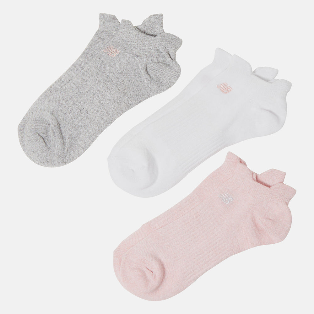 Flat Knit Lowcut Tab Socks 3 Pack | New Balance Accessories Pink - Women/Men