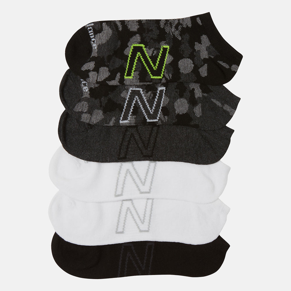 6 PK No Show Flatknit | New Balance Accessories Black Multi - Women/Men