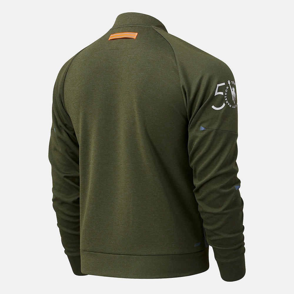 NYC Marathon Q Speed Heat Jacket | New Balance Clothing Oak Leaf Green - Men