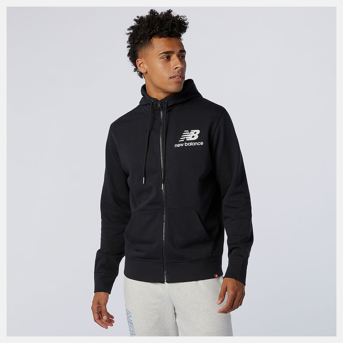 NB Essentials Stacked Full Zip Hoodie | New Balance Clothing Black - Men