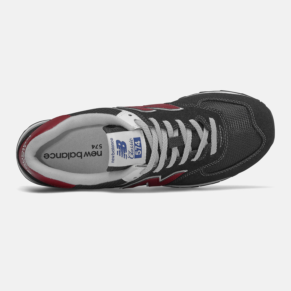 574 | New Balance Shoes Black/NB Scarlet - Men