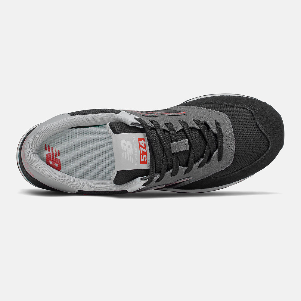 574 | New Balance Shoes Black/Velocity Red - Men