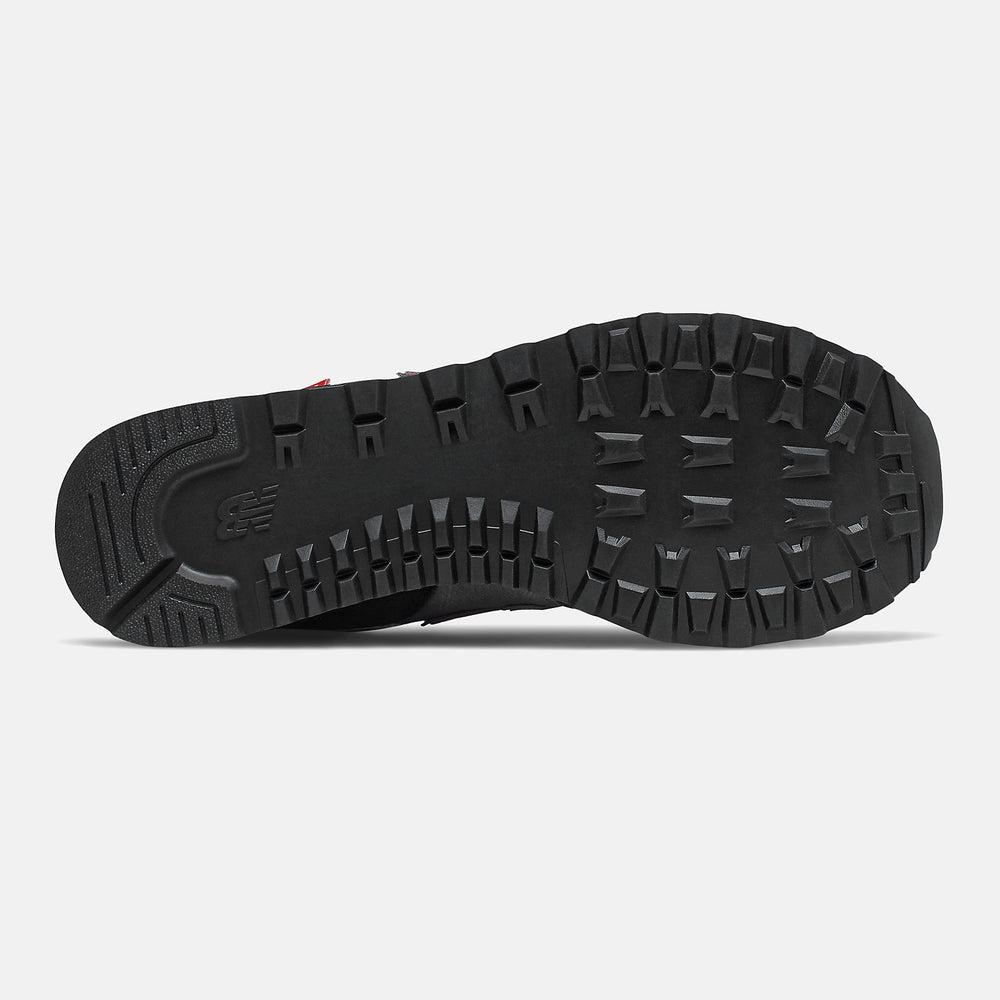 574 | New Balance Shoes Black/Velocity Red - Men