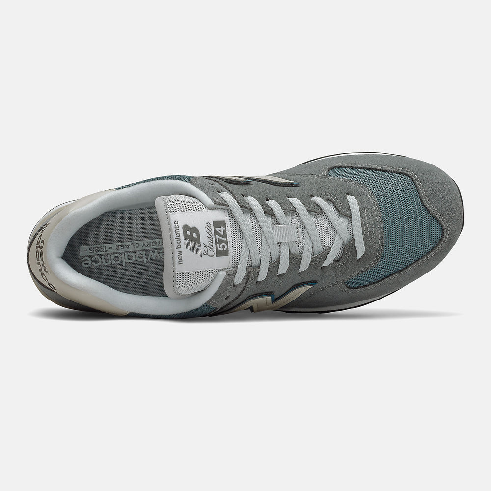 574 | New Balance Shoes Grey/Sky Blue - Women/Men