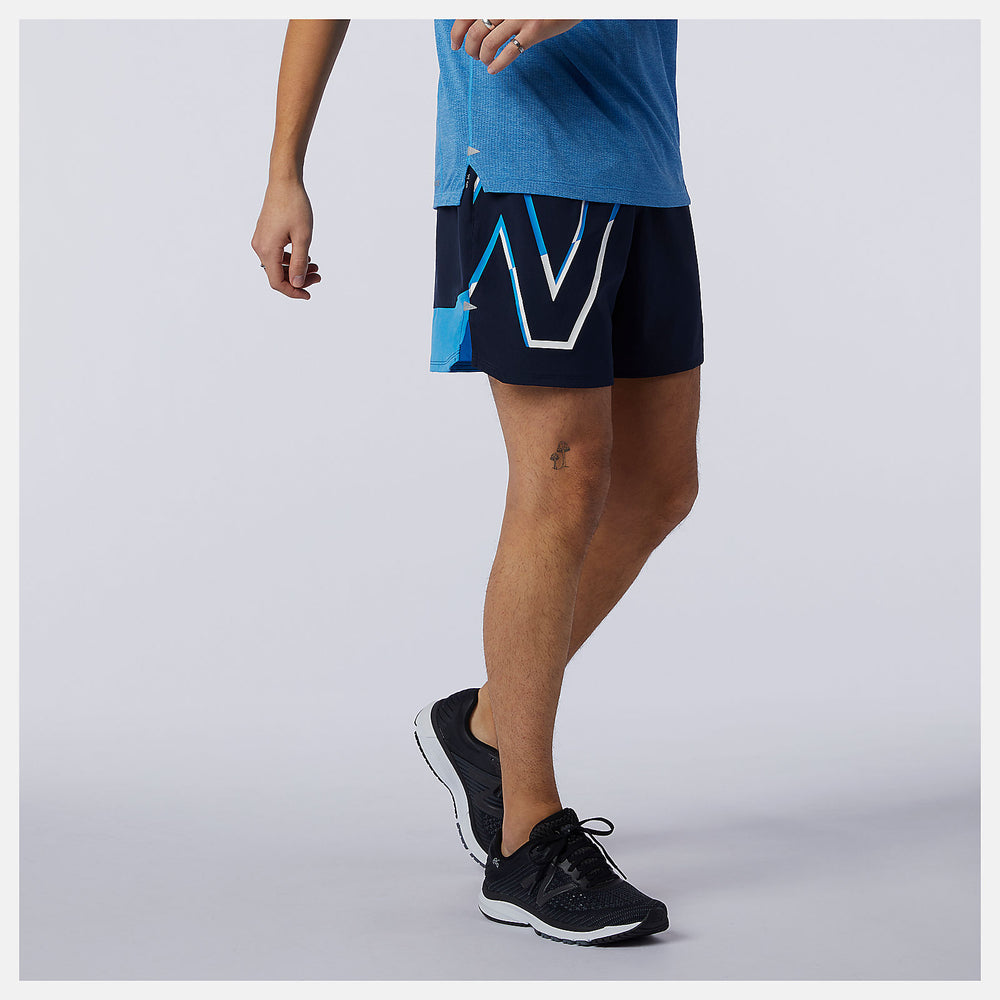 Printed Impact Run 5 Inch Short | New Balance Clothing Helium - Men