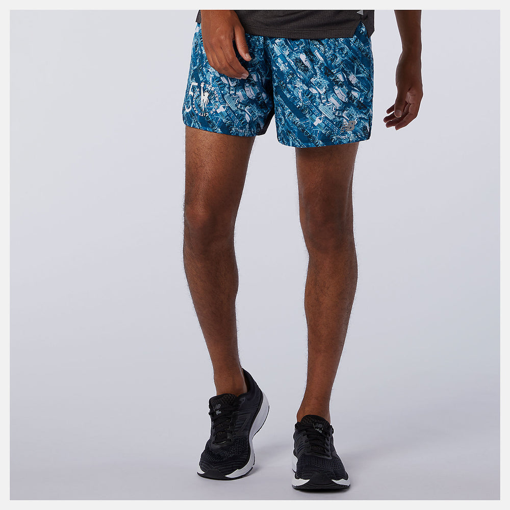 NYC Marathon Printed Impact Run 5 Inch Short | New Balance Clothing Rogue Wave - Men