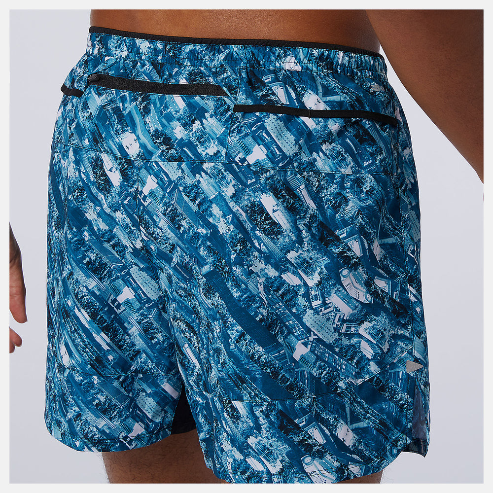 NYC Marathon Printed Impact Run 5 Inch Short | New Balance Clothing Rogue Wave - Men