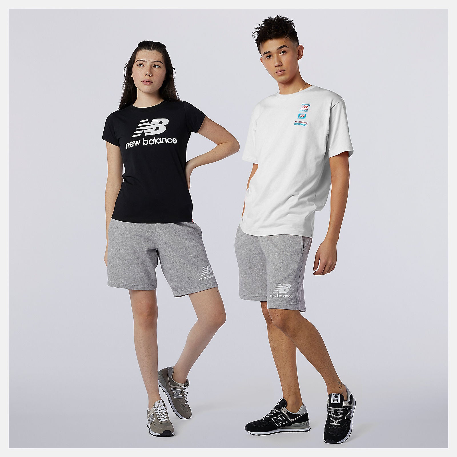 NB Essentials Stacked Logo Short | New Balance Clothing Athletic Grey - Women/Men
